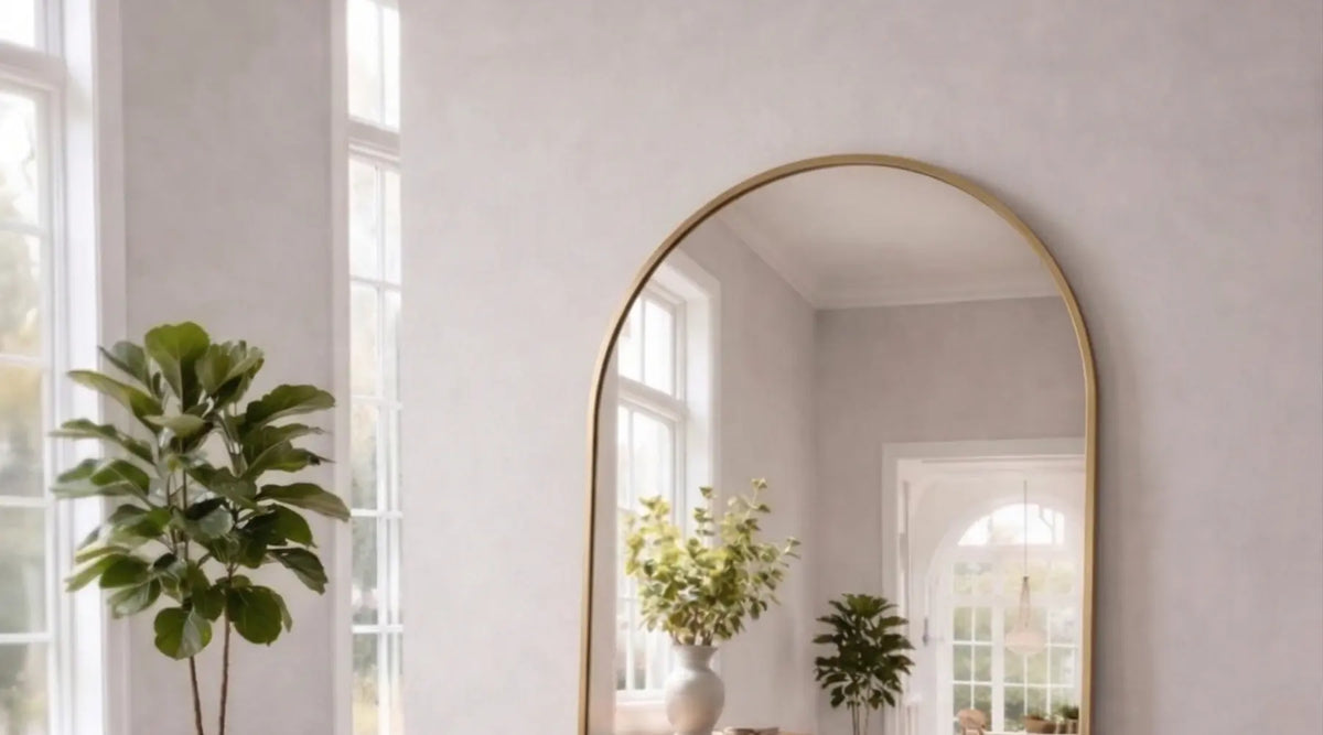 vergelijking-tussen-zwarte-arch-mirror-en-gouden-wandspiegel-interieur-noxare