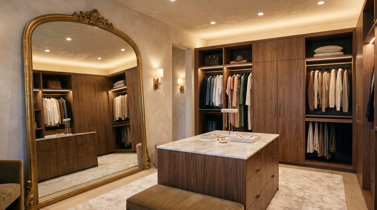 Grote spiegel in kleedkamer dressing room — Noxare