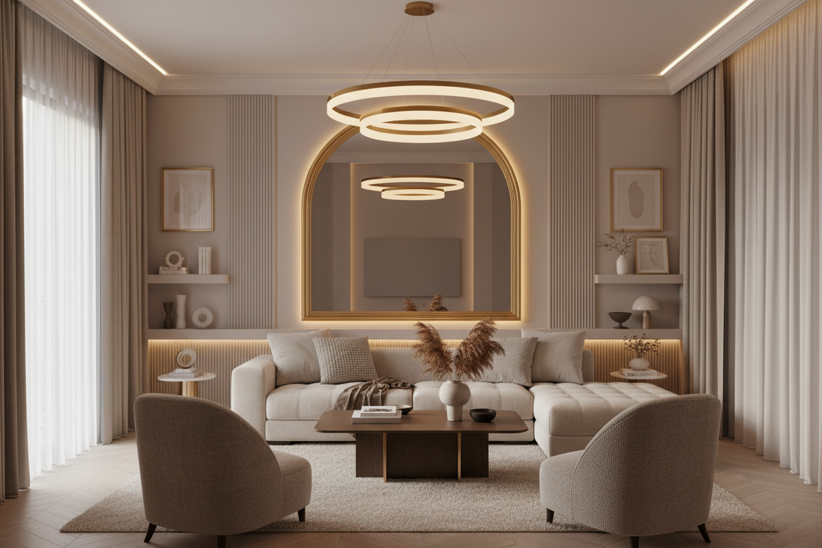 Spiegel_met_gouden_rand_warm_accent_Noxare