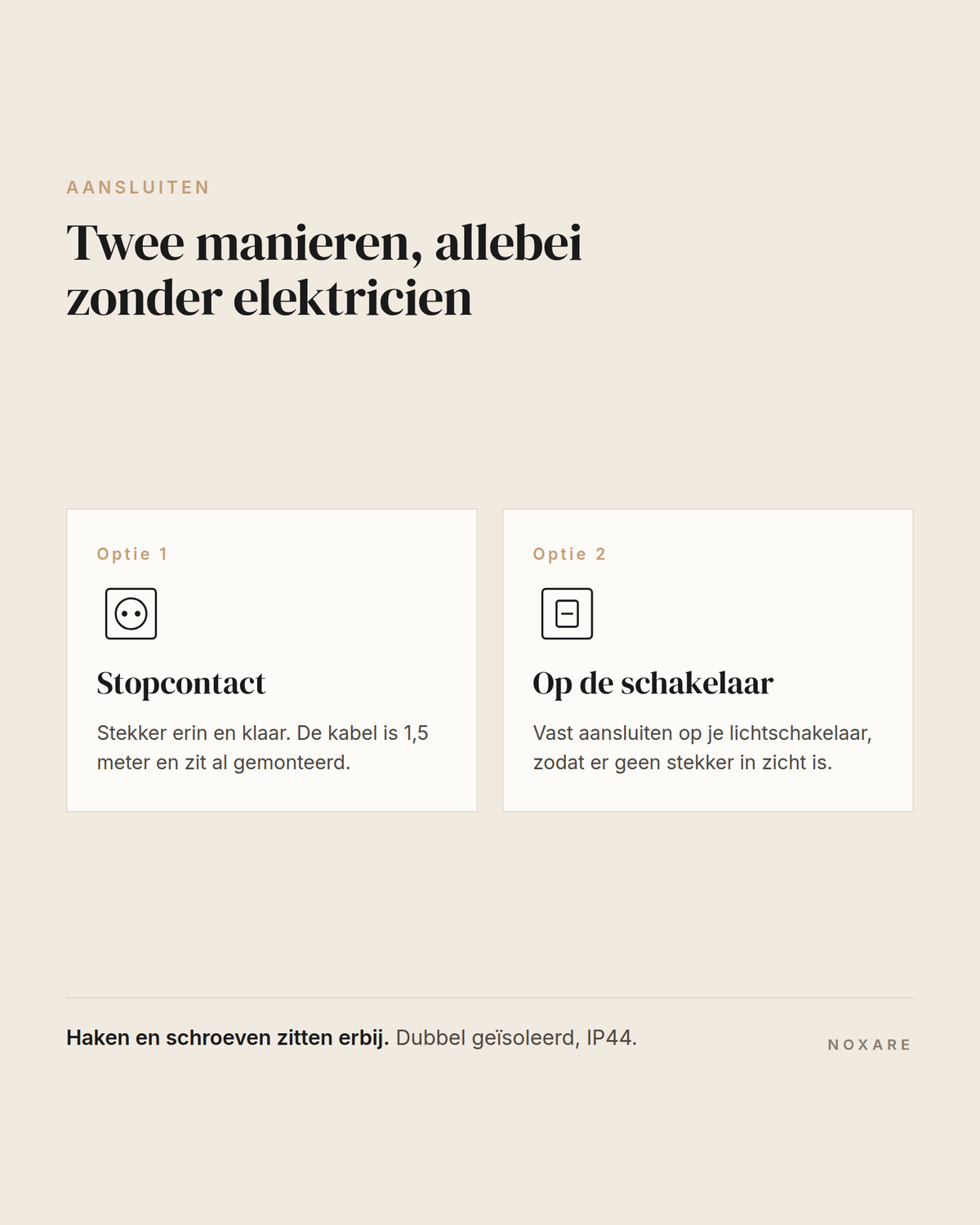 Lume badkamerspiegel aansluiten op stopcontact of schakelaar zonder elektricien