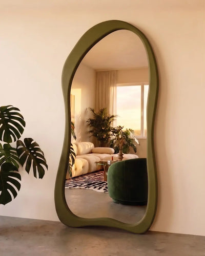 Muse No.1 organische Japandi spiegel 200x100 cm in Olive Ash